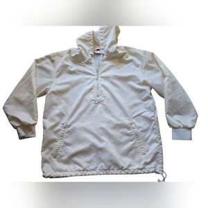 Vintage Mens Nike White Half Zip Pullover Windbreaker Jacket~ Size Medium Unisex